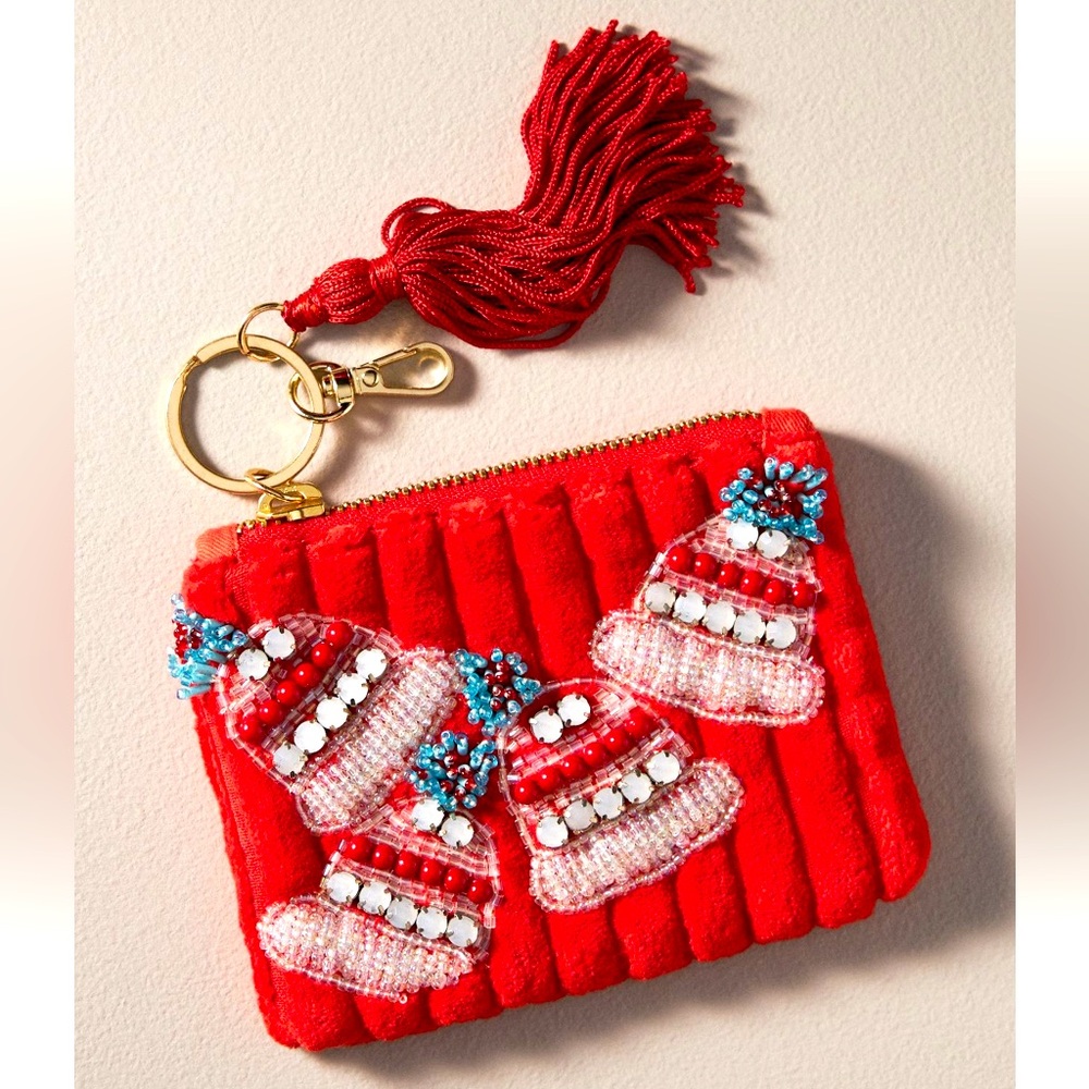 Anthropologie Beaded Coin Purse: Holiday Icon Edition